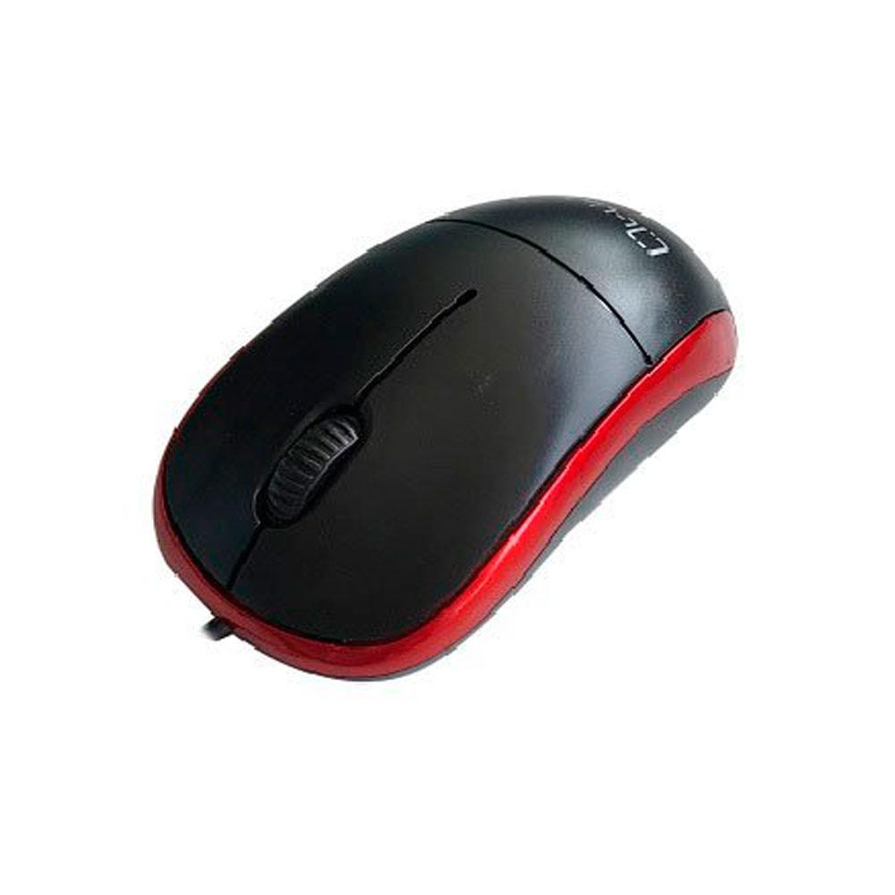 Raton óptico Usb L-Link Negro-Rojo / 1.200 Dpi / Ambidiestro / LL-2080-R