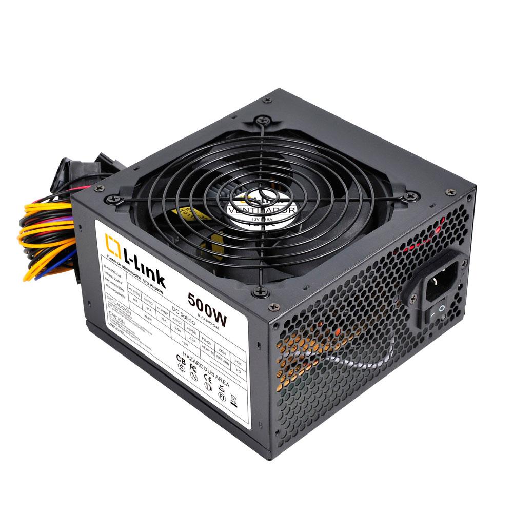 Fuente alimentacion ATX 500w L-Link Negra / Fan 12cm / Incluye cable de Alimentacion / LL-PS-500-CAB - Imagen 2