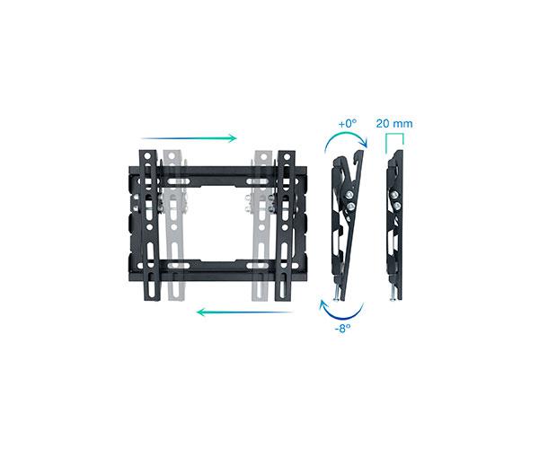 Soporte Tv de 23 a 43" / Inclinable / Max 45Kg. / Vesa 200x200 / -8º / Negro / Tooq LP1044T-B" - Imagen 2