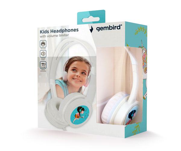 Auriculares para niños Gembird con limitador de volumen / Blanco / MHP-JR-W - Imagen 2