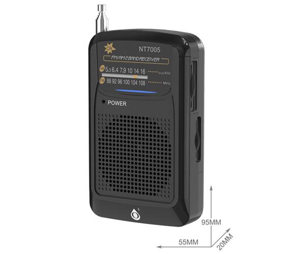 Radio portatil Am-Fm con Antena NT7005 / Altavoz externo / Jack 3.5mm / Negro / One+ - Imagen 3