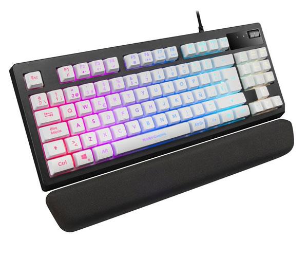 ÷ Teclado h-mecanico compacto tkl mars gaming mkaxes botones color white estructura black boton roller - Imagen 2
