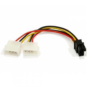 Cable molex gráfica 2x5.25 a 6 pin pci-e / 0.20m / cc-psu-6
