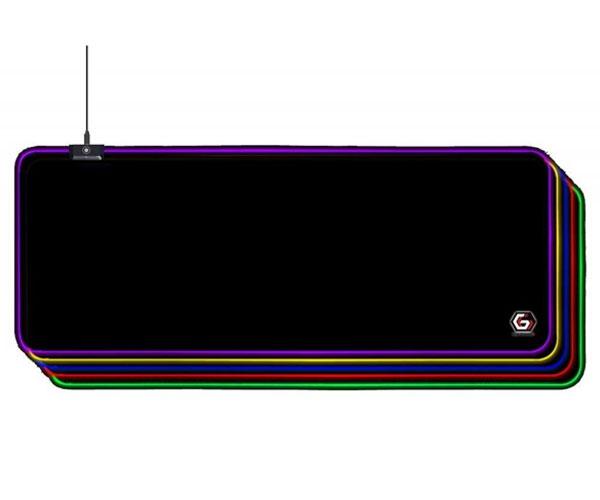 Alfombrilla Gaming Led RGB XL Gembird / Usb / 10 Modos Iluminacion Led / 300x800mm / MP-GAMELED-L