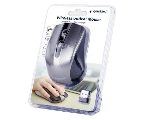 Raton óptico inalambrico Gembird / 4 Botones / 1600 Dpi / Plata-Negro / Musw-4b-04-Bg - Imagen 3