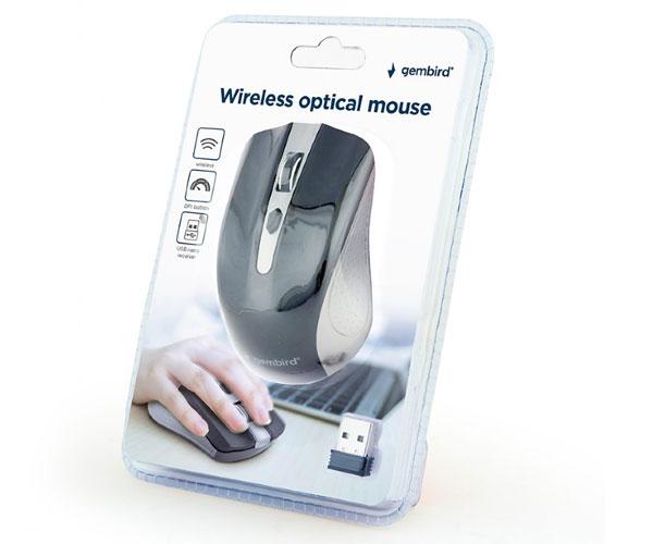 Raton óptico inalambrico Gembird / 4 Botones / 1600 Dpi / Negro-Plata / Musw-4b-04-Gb - Imagen 3