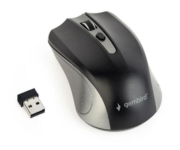 Raton óptico inalambrico Gembird / 4 Botones / 1600 Dpi / Negro-Plata / Musw-4b-04-Gb