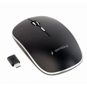 Raton óptico inalambrico Type-C Gembird / 4 Botones / 1600 Dpi / Negro/ Silencioso / MUSW-4BSC-01