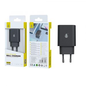 Cargador de red Berta Usb QC3.0 + Type-C / 20W / 3.4 A / Negro / NA0399 / One+