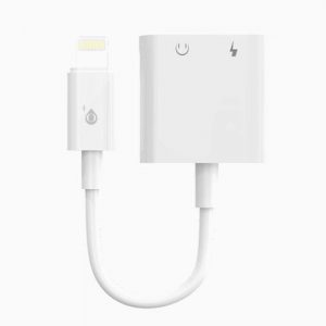 Cable adaptador de audio 2 en 1 Iphone Lightning Audio + Entrada de carga / Nb1245 / Blanco