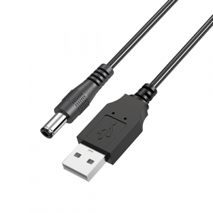 Cable de carga USB con conector jack DC 9V / 2a / 5.5x2.1mm / NB1333 / Negro