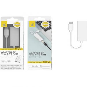 Adaptador conversor Type-C a Ethernet 10/100mb / RJ45 / 18cm / NB1436 / One+