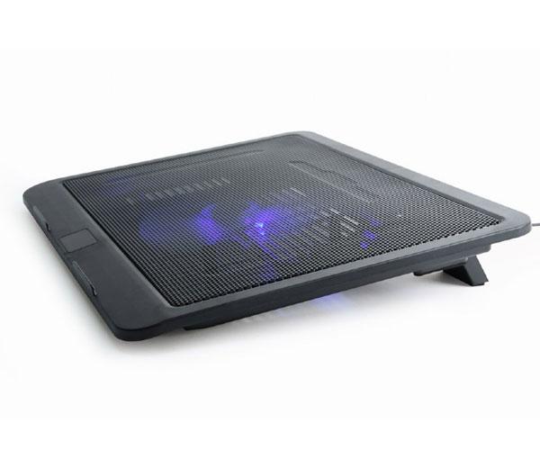 Base refrigeradora Gembird hasta 15 pulg./ Fan Silencioso 12cm / Usb / Led azul / NBS-1F15-04 - Imagen 4