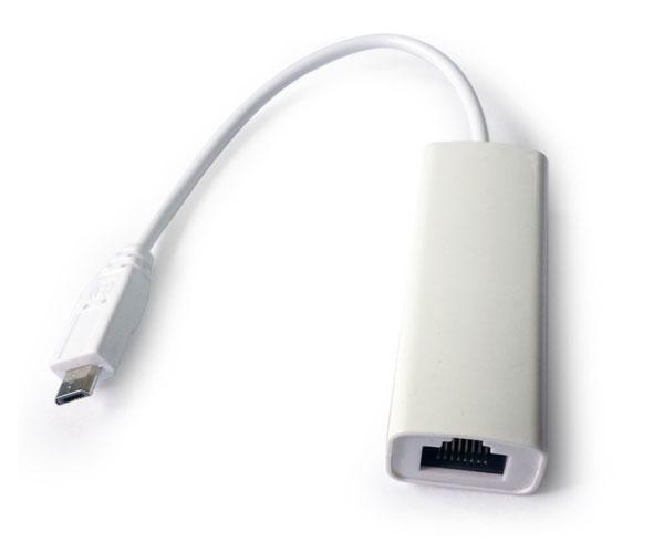 Adaptador conversor Micro USB a Ethernet 10/100mb / RJ45 blanco nic-mu2-01