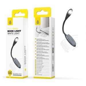 Lampara mini de lectura NR9551 / Brazo flexible / Negro-Gris / One + / 2905510