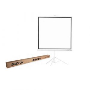 Pantalla mural Ocasion con Tripode Approx (100) 180x180 para proyector / Tela blanco mate - Trasera negra opaca"