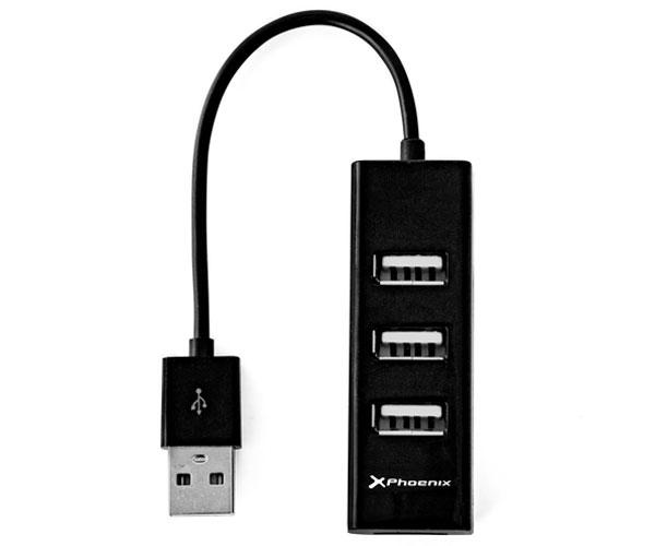 Hub 4 puertos USB 2.0 Phoenix / Diseño compacto / Negro / Ph4usbhub2 - Imagen 2