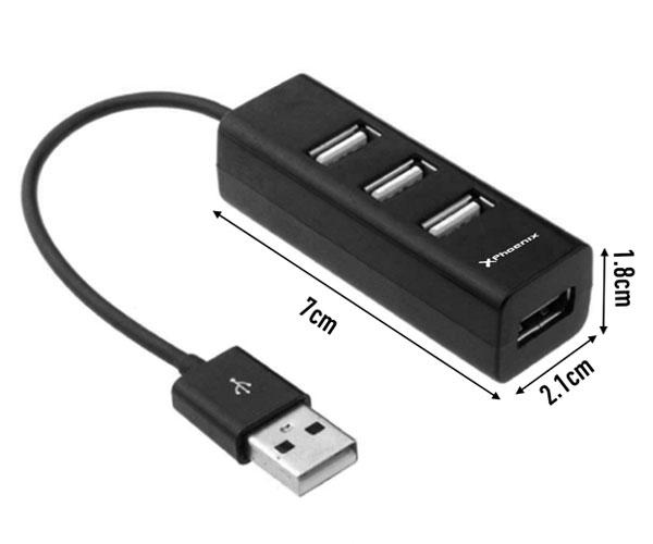 Hub 4 puertos USB 2.0 Phoenix / Diseño compacto / Negro / Ph4usbhub2 - Imagen 5