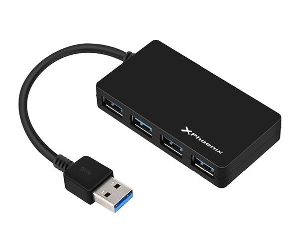 Hub 4 puertos USB 3.0 Phoenix Negro / PH4USBHUB3