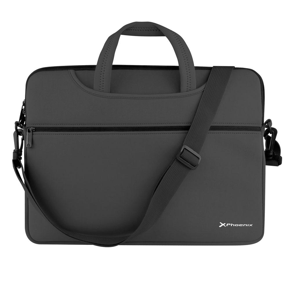 Maletin portatil neopreno hasta 14 Phoenix / Asas ocultables / Impermeable / Gris oscuro / PHBASICSH14B"