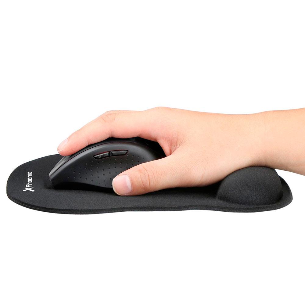 Alfombrilla con reposa muñecas gel Phoenix / Antideslizante / Negro / PHMOUSEPADWRIST - Imagen 3