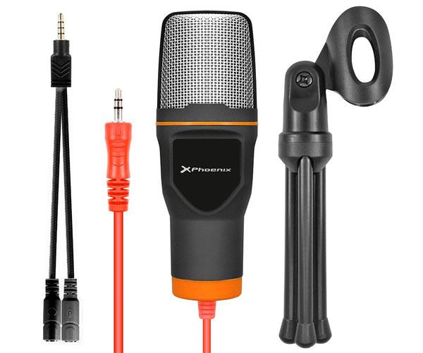 Microfono multimedia phoenix Phpodcaststudio / Jack 3.5mm / tripode - Imagen 2