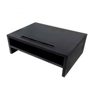 Elevador de monitor de madera Phoenix / 2 Alturas / Gestion de cables / Negro / PHWRAISER2B