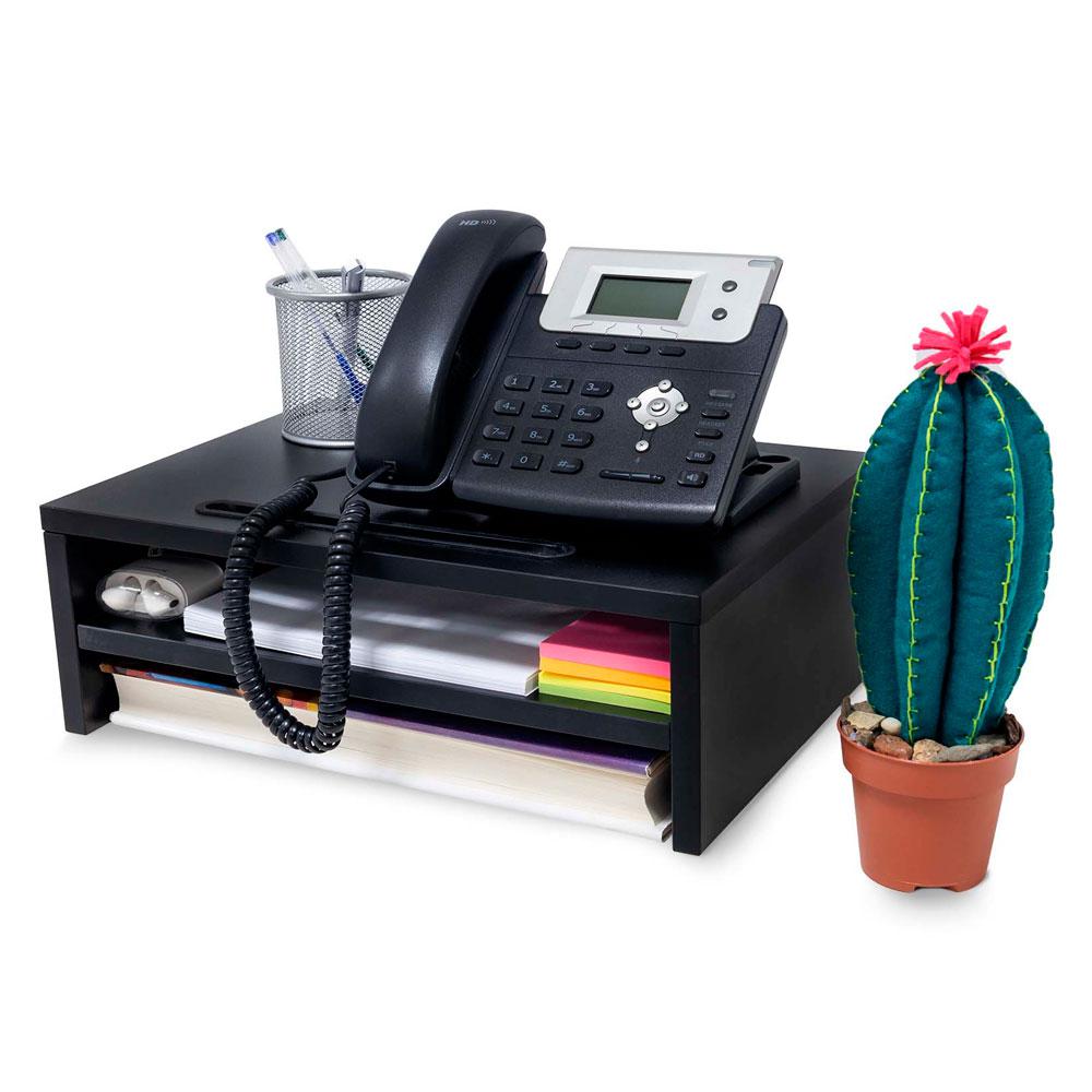 Elevador de monitor de madera Phoenix / 2 Alturas / Gestion de cables / Negro / PHWRAISER2B - Imagen 4