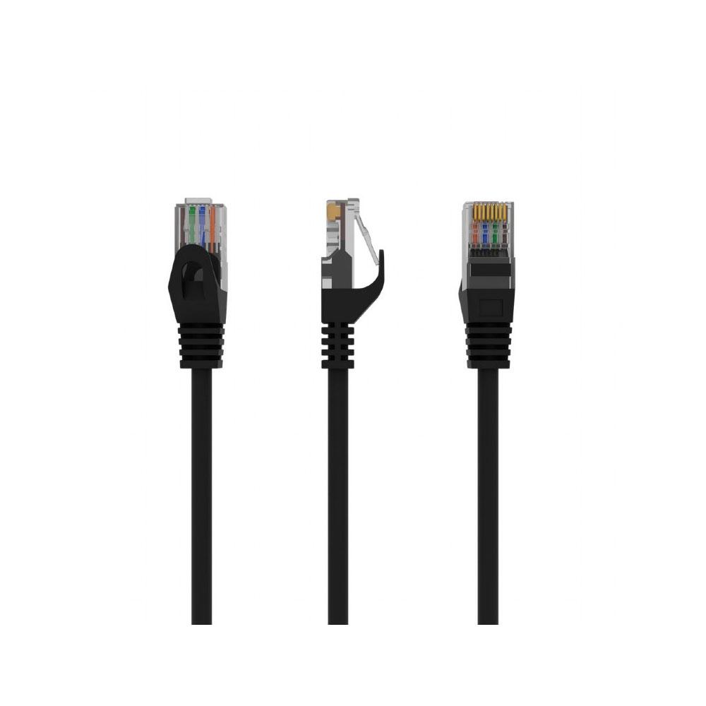 Cable red latiguillo RJ45 cat.6 UTP 3 metros / Negro / Pp6u-3m/bk