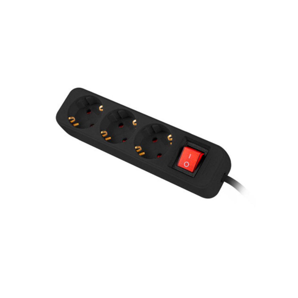 Regleta 3 tomas Lanberg / Proteccion infantil / Cable 1.5m / Negra / ps1-03f-0150-bk - Imagen 2