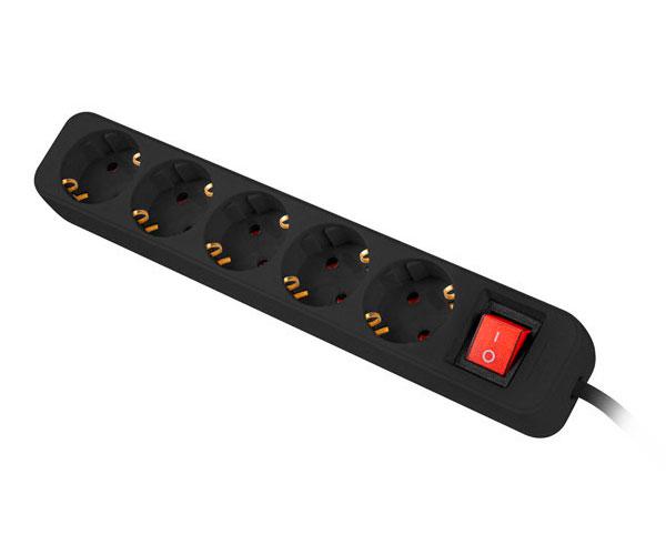 Regleta 5 tomas Lanberg / Proteccion infantil / Cable 3m / Negra / ps1-05f-0300-bk - Imagen 2