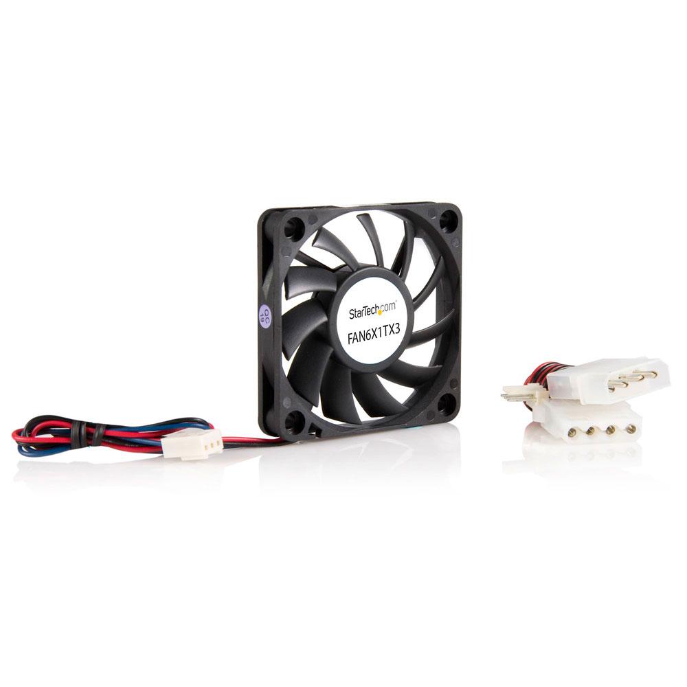 Ventilador interno Startech 60mm (6x6x1cm) / 4000 RPM / 3 Pines / Negro FAN6X1TX3