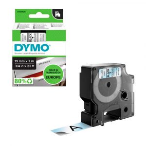 Etiquetas Original Dymo LM D1 / 45210 / 19mmx7m / Negro-Transparente