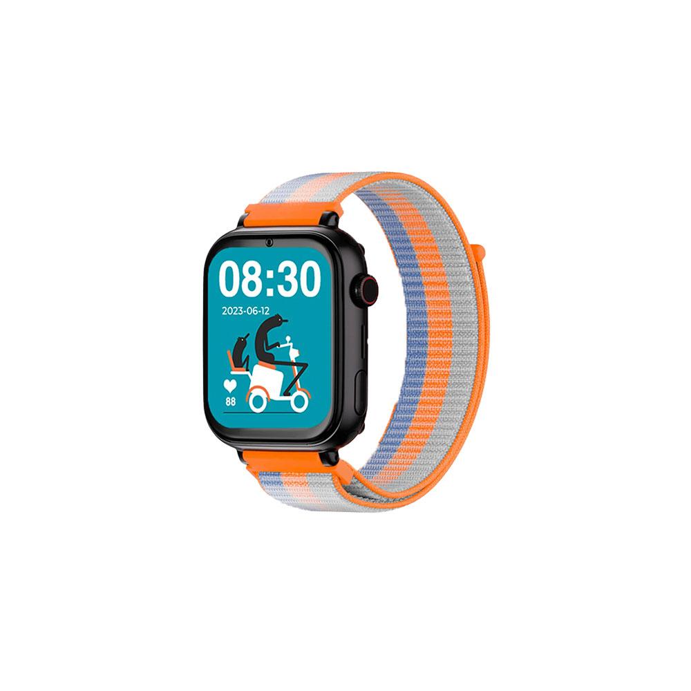 Smartwatch SaveFamily Plus llamada y GPS / 1.85 / 680 mAh / NanoSIM / Tela / Negro/Acid Orange"