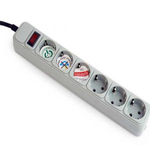 Regleta 6 tomas proteccion antipicos gris Gembird 1.8m / SPG6-B-6C