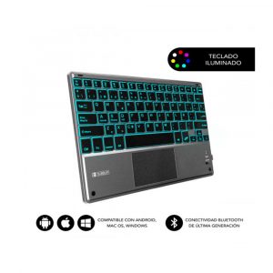 Teclado Bluetooth Subblim Smart / Retroiluminado / Touchpad / Gris / SUB-KBT-SMBT51
