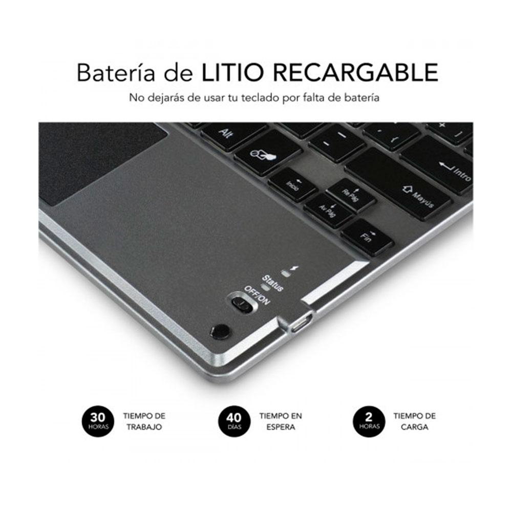 Teclado Bluetooth Subblim Smart / Retroiluminado / Touchpad / Gris / SUB-KBT-SMBT51 - Imagen 6