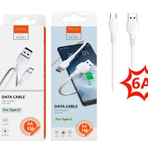 Cable datos USB 2.0 a Type-C / 1m / 6a / TB1291 / Blanco / One+