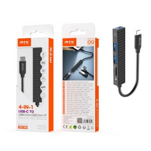 Hub adaptador Type-C a 2xUsb 2.0 + 1xUsb 3.0 + Lector MicroSd / OTG / TB1383 / Negro / MTk