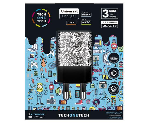 Cargador de red Usb x2 /12w / Be Original Art-Deco / TEC2602