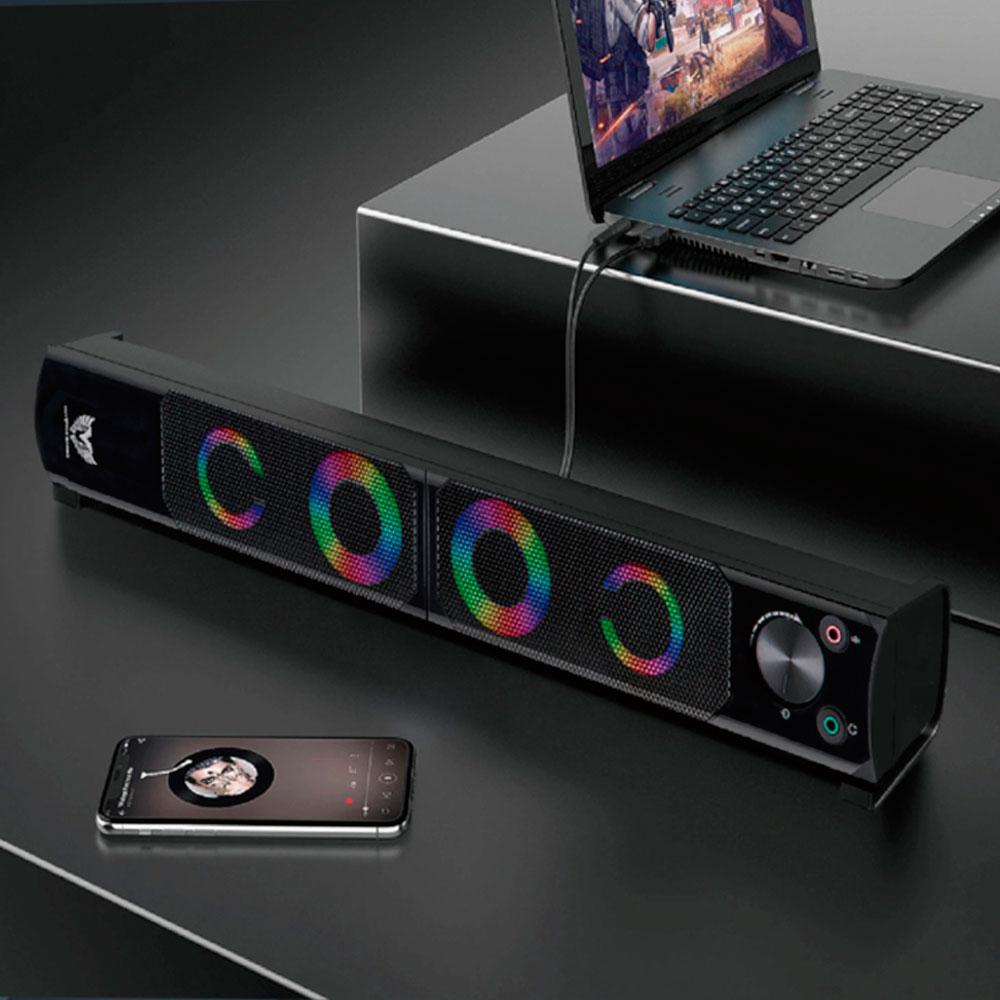 Altavoces 2.0 - Barra de Sonido Gaming TF4195 / 2x5w / Usb / 2x Jack 3.5mm / Led Rgb / Negro / MTK - Imagen 2