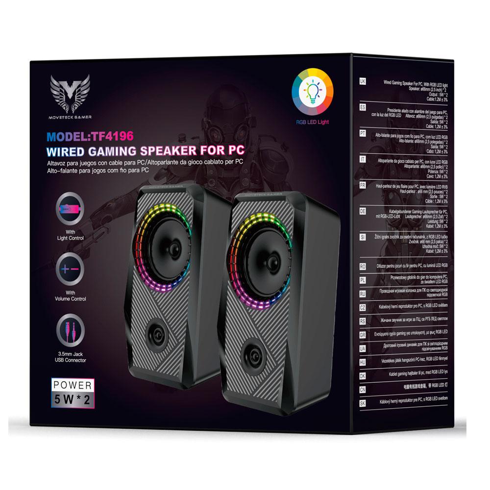 Altavoces 2.0 PC Gaming TF4196 / 2x5w / Usb / Jack 3.5mm / Led Rgb / Negro / MTK - Imagen 2