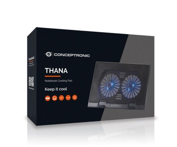 Base refrigeradora Conceptronic Thana M2 / Hasta 17 Pulg. / 2 vent. 125mm / 2 Usb / THANA02B - Imagen 3