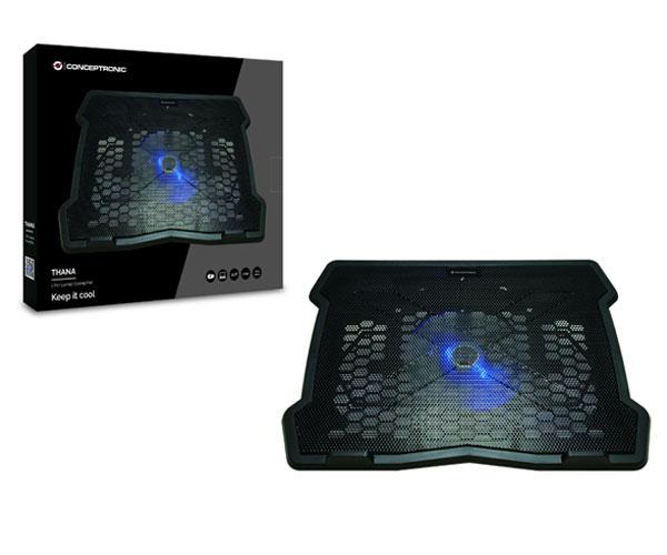 Base refrigeradora Conceptronic THANA05B / Hasta 15.6 Pulg. / 1x Fan 125mm led Azul - Imagen 4