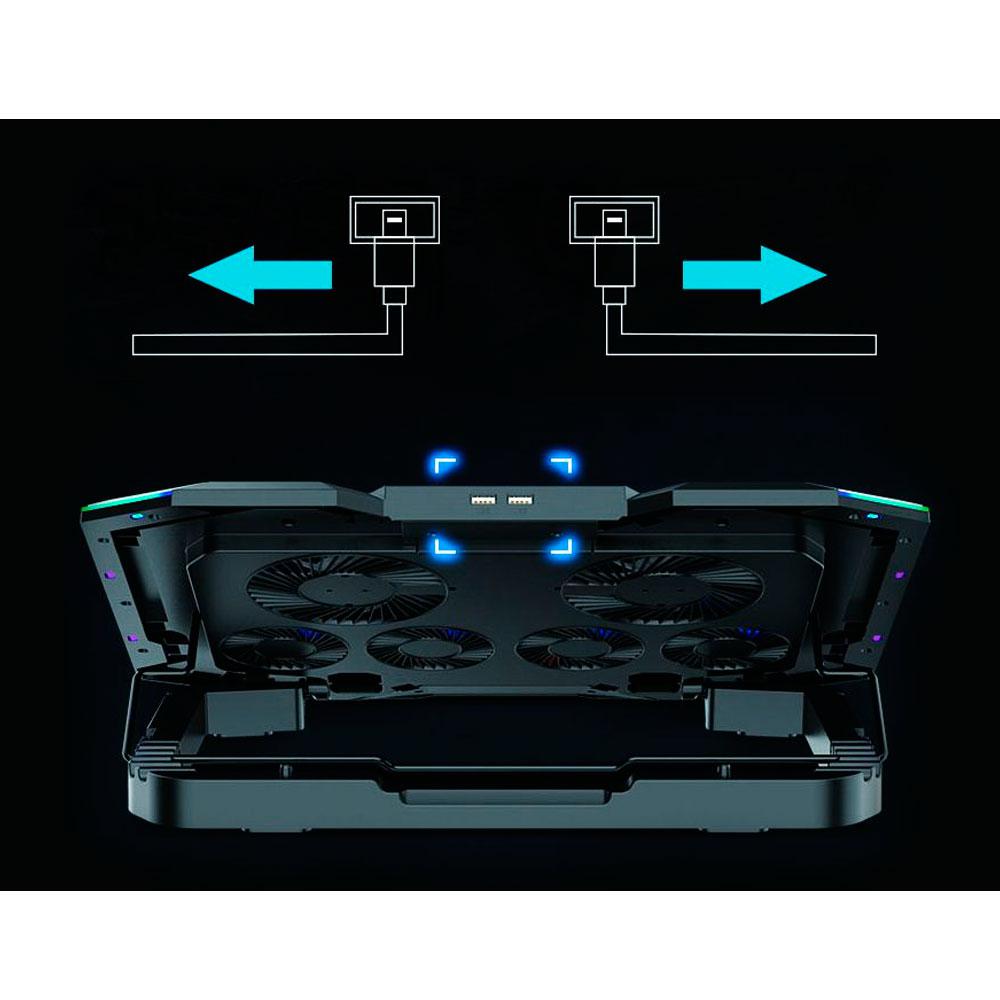 Base refrigeradora Conceptronic Gaming THYIA01B / Hasta 17 / Led Rgb / 6x Fan" - Imagen 4