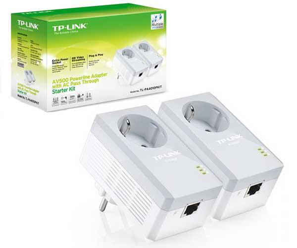 PLC TL-PA4010P Kit Av600 Pack 2 Uds Con enchufe TP-Link