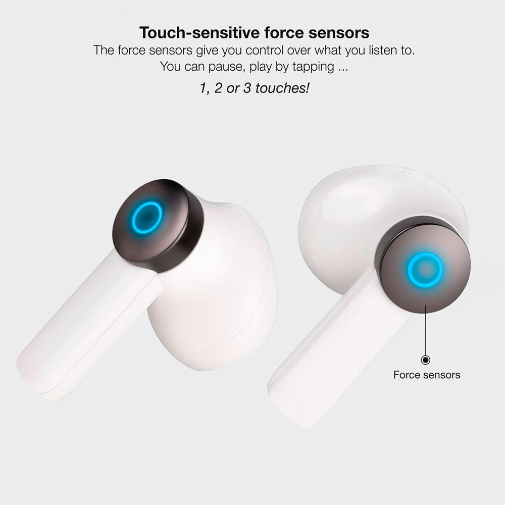 Auriculares Tooq Bender Bluetooth 5.1 Blanco / Type-C / Control tactil / Base de carga / TQBWH-0031W - Imagen 3
