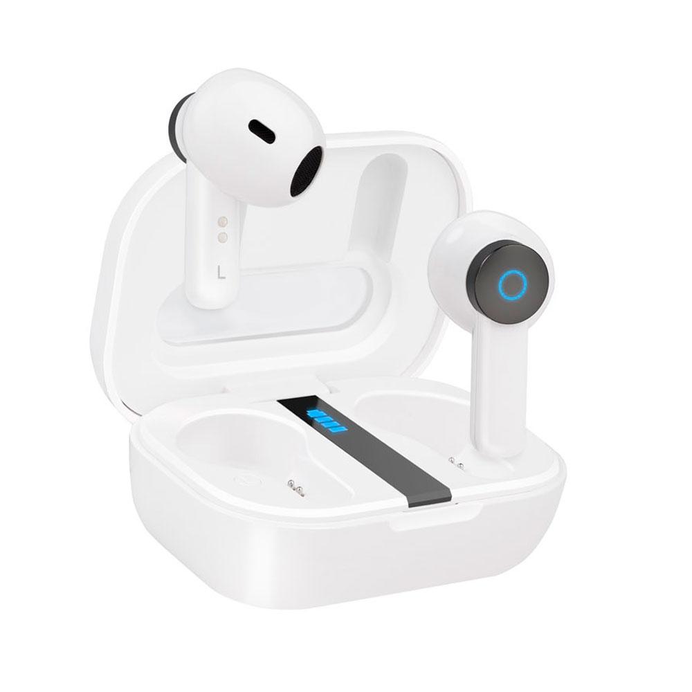 Auriculares Tooq Bender Bluetooth 5.1 Blanco / Type-C / Control tactil / Base de carga / TQBWH-0031W