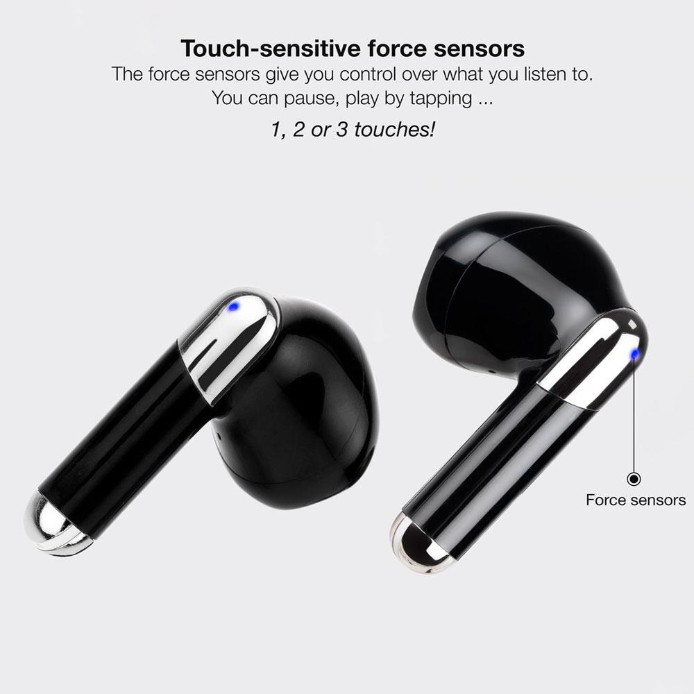 Auriculares Tooq Onyx Bluetooth 5.3 Negro / Type-C / Control tactil / Base de carga / TQBWH-0054B - Imagen 3
