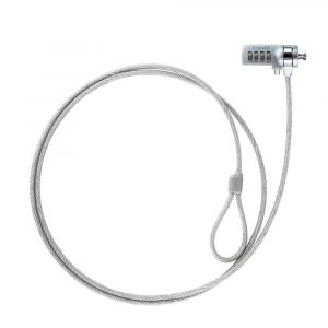 Cable de seguridad para portatil con combinacion / 1.5 m / Gris / Tooq / TQCLKC0015